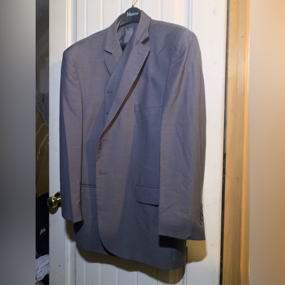 Alfred sung gray suit jacket vest & pants 48 regular 43 waist
